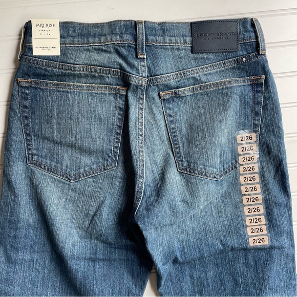 Lucky Brand Authentic Straight Denim Jeans Blue Size 2 26W NWT Mid High Rise - Picture 6 of 10